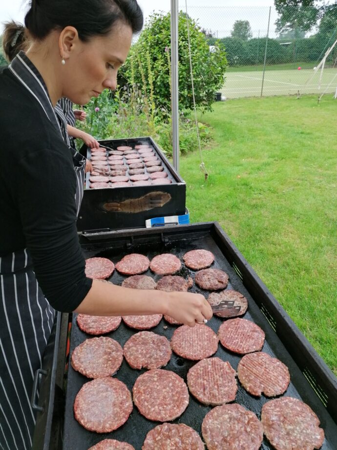 Cooking burgers