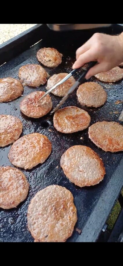 Cooking burgers